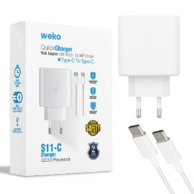 WK-21440 S11-C 25 WATT BEYAZ ŞARJ BAŞLIK ADAPTÖRÜ + TYPE-C TO TYPE-C KABLO (NO:9T)