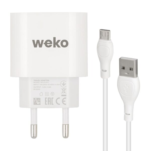 WK-21441 PDU QC 3.4 AMPER ŞARJ BAŞLIK ADAPTÖRÜ + MICRO USB KABLO (NO:1) - Görsel 2