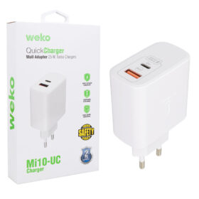 WK-21446 Mİ10-UC 25 WATT 3.0 AMPER TYPE-C + USB ŞARJ BAŞLIK ADAPTÖRÜ