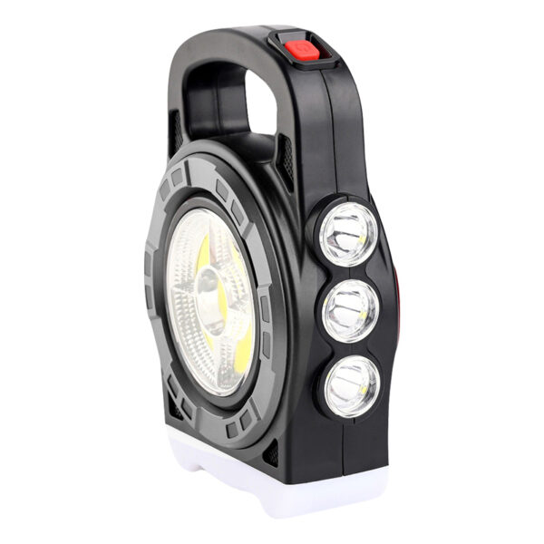 HB-6678C COB LEDLİ 20 WATT 3 KADEMELİ ŞARJ EDİLEBİLİR USB ÇIKIŞLI SOLAR LAMBA - Görsel 3