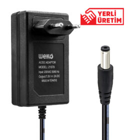 7.5 VOLT - 2  AMPER 5.5*2.5 UÇLU YERLİ ÜRETİM PRİZ TİPİ ADAPTÖR