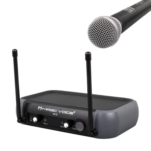 PG-42X VHF 2 EL KABLOSUZ TELSİZ MİKROFON (VOLUME KONTROLLÜ) + 525 AMERİKAN FİŞ VERİLECEK - Görsel 4