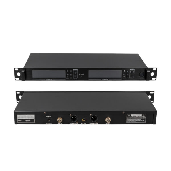 MV-21633 2 EL TİPİ MİKROFONLU 100+100 KANAL ANTENLİ UHF-PLL KABLOSUZ TELSİZ MİKROFON - Görsel 2
