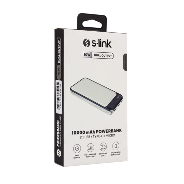 IP-G2710 10000 MAH POWERBANK 2 USB PORT BEYAZ LCD GÖSTERGELİ POWERBANK - Görsel 4