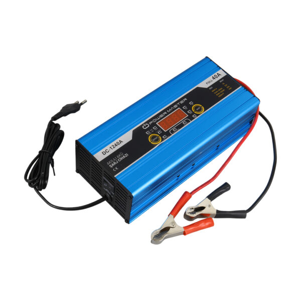 DC-1240A 12 VOLT MAX 40 AMPER DİGİTAL EKRANLI  AKILLI KURU - ASİT - JEL AKÜ ŞARJ CİHAZI - Görsel 3