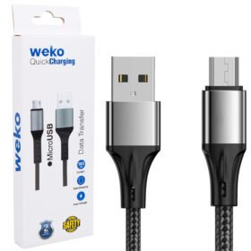 WK-22023 USB TO MICRO USB ÖRGÜLÜ GRİ 1 MT ŞARJ KABLOSU (NO:14)