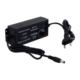 WL-00111 3 VOLT - 24 VOLT - 2 AMPER 5.5*2.5 UÇLU DIGITAL EKRANLI AYARLI KADEMELİ ADAPTÖR