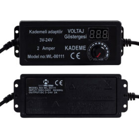 WL-00111 3 VOLT - 24 VOLT - 2 AMPER 5.5*2.5 UÇLU DIGITAL EKRANLI AYARLI KADEMELİ ADAPTÖR