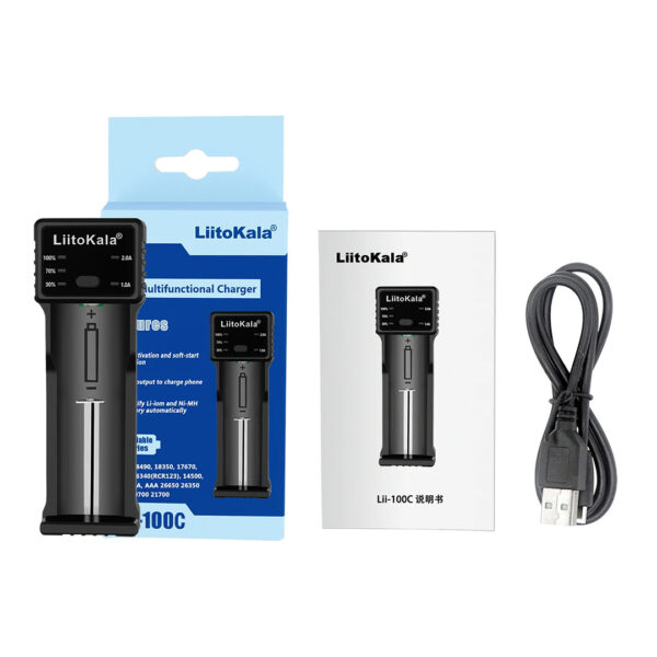 LII-100C UNİVERSAL AA/AAA/18650/14500/123A AKILLI TEKLİ PİL ŞARJ CİHAZI ALETİ - Görsel 3