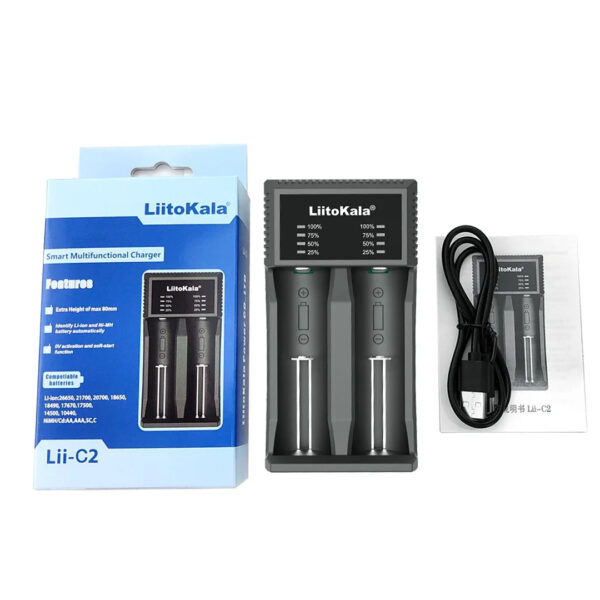 LII-C2 UNİVERSAL AA/AAA/18650/14500/123A AKILLI İKİLİ PİL ŞARJ CİHAZI ALETİ - Görsel 3