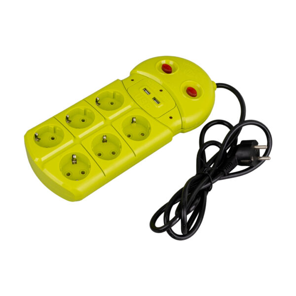VE-970USB 6LI 2 USBLİ 1.5 METRE GRUP PRİZ - Görsel 3