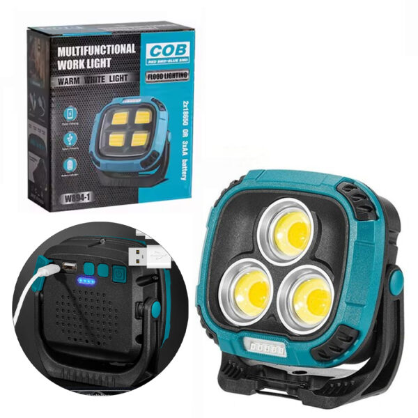 MX-W891 4000K - 7000K - KIRMIZI 3 COB LEDLİ 30 WATT ÇOK FONKSİYONLU ÇALIŞMA LAMBASI (POWERBANK)