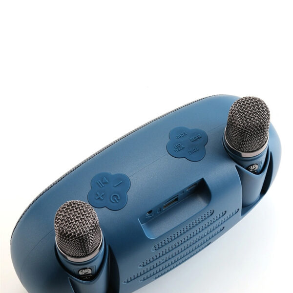 542DK USB/SD/FM/BLUETOOTH DESTEKLİ TAŞINABİLİR 2 EL MİKROFONLU LED IŞIKLI WIRELESS HOPARLÖR - SPEAKER - Görsel 2