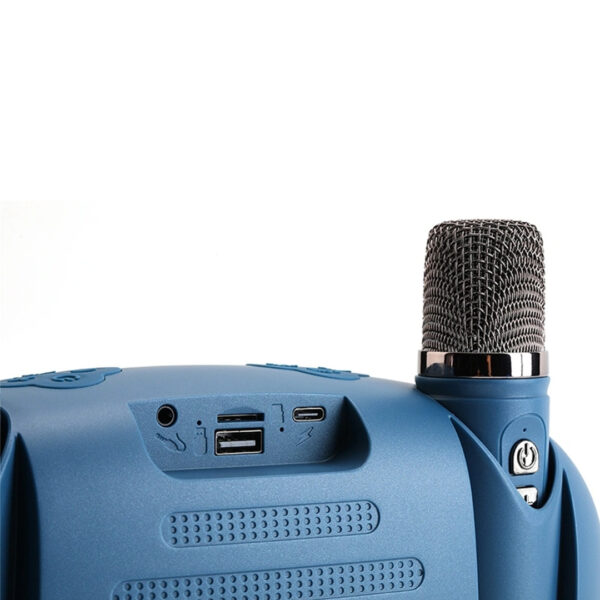 542DK USB/SD/FM/BLUETOOTH DESTEKLİ TAŞINABİLİR 2 EL MİKROFONLU LED IŞIKLI WIRELESS HOPARLÖR - SPEAKER - Görsel 4