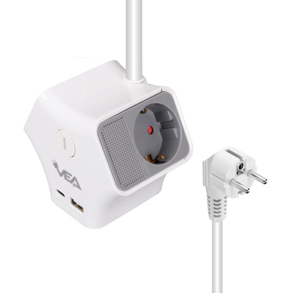 VE-G903YC 3LÜ USB+ TYPE-C GİRİŞLİ ANAHTARLI 1.5 METRE GRUP PRİZ