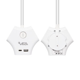 VE-G903YC 3LÜ USB+ TYPE-C GİRİŞLİ ANAHTARLI 1.5 METRE GRUP PRİZ