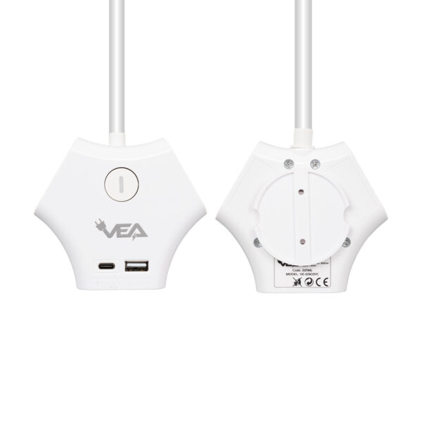 VE-G903YC 3LÜ USB+ TYPE-C GİRİŞLİ ANAHTARLI 1.5 METRE GRUP PRİZ - Görsel 2