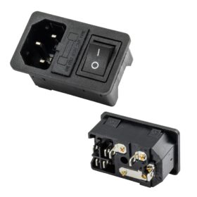 IC-214A-S C14 POWER SOKET ERKEK ANAHTARLI+FUSELİ KULAKSIZ UL