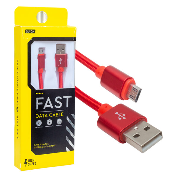 METAL ÖRGÜLÜ MICRO USB ŞARJ VE DATA KABLOSU - Görsel 2