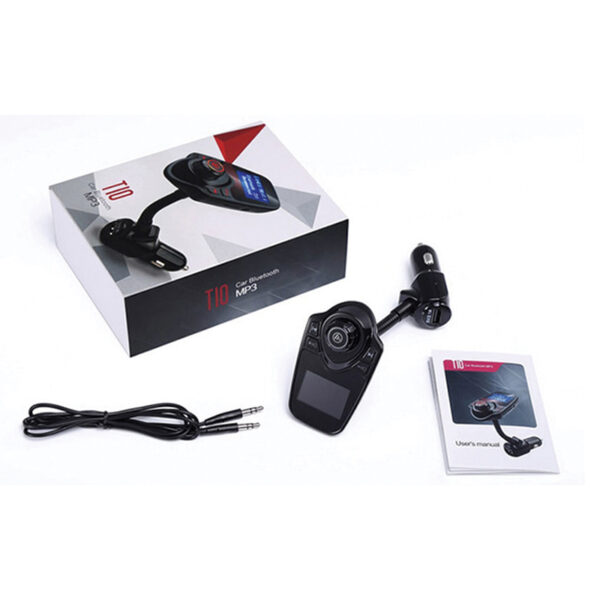 T10 LED EKRANLI USB/AUX/SD/BLUETOOTH DESTEKLİ 2.1 AMPER FM TRANSMITTER - Görsel 3