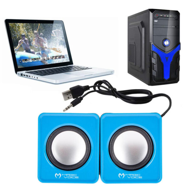 T-001 1+1 KARE MODEL MİNİ USB HOPARLÖR - SPEAKER (2*3 WATT) - Görsel 2