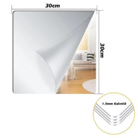 SN-24977 30X30CM KENDİNDEN YAPIŞKANLI ESNEK PVC DUVAR AYNASI PANEL STİCKER ÇIKARTMA