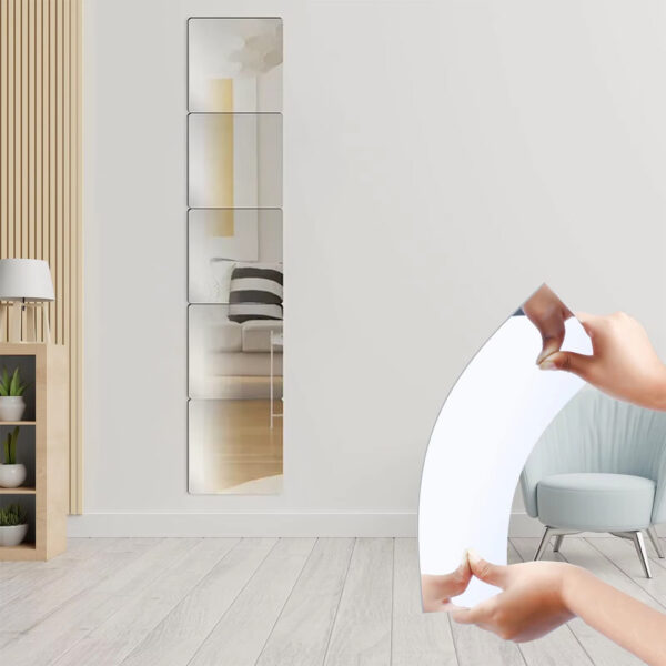 SN-24977 30X30CM KENDİNDEN YAPIŞKANLI ESNEK PVC DUVAR AYNASI PANEL STİCKER ÇIKARTMA - Görsel 3