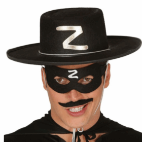 Z Logolu Yetişkin Zorro Şapkası ve Zorro Maskesi