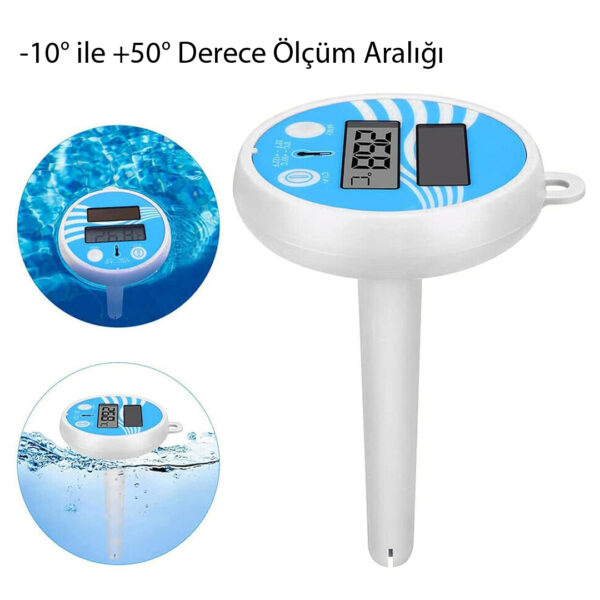PM-25534 SOLAR TERMOMETRE YÜZME HAVUZU İÇİN SU GEÇİRMEZ YÜZEN DİJİTAL - Görsel 3