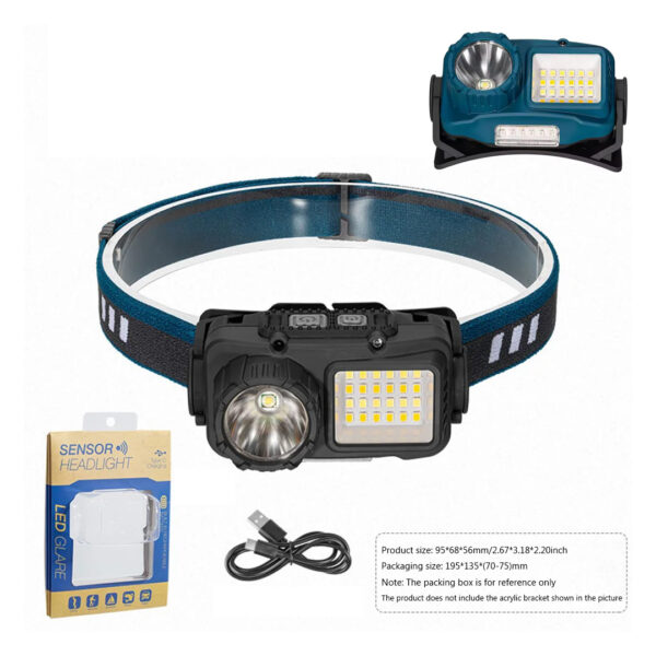 S02 YAKINLIK SENSÖRLÜ KAFA LAMBASI 24 BEYAZ SMD - 6 KIRMIZI SMD - 1 POWER LEDLİ - Görsel 2