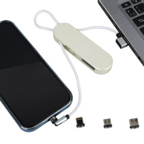 PM-25905 BEYAZ 3İN1 (TYPE C- LİGHTNİNG- MİCRO USB) MANYETİK UÇ TAŞINABİLİR ŞARJ KABLOSU