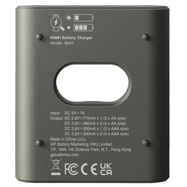 B441 USB 4LÜ AA - AAA PİL ŞARJ CİHAZI (GPACSB44103 GPB441R21-2GTLB1) PİLSİZ - Görsel 4