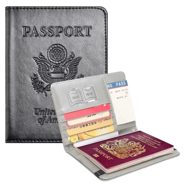 SN-26342 AMERİKA USA KAPAKLI SUNİ DERİ PASAPORT KILIFI CÜZDANI (RFID ENGELLEYİCİ)