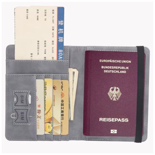 SN-26343 ALMANYA KAPAKLI SUNİ DERİ PASAPORT KILIFI CÜZDANI (RFID ENGELLEYİCİ) - Görsel 3