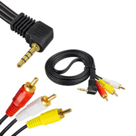 G-523A 3.5 MM STEREO ERKEK / 3 RCA 1.2 METRE UZUN JACK UYDU ALICISI AV KABLO  (3157=2884)