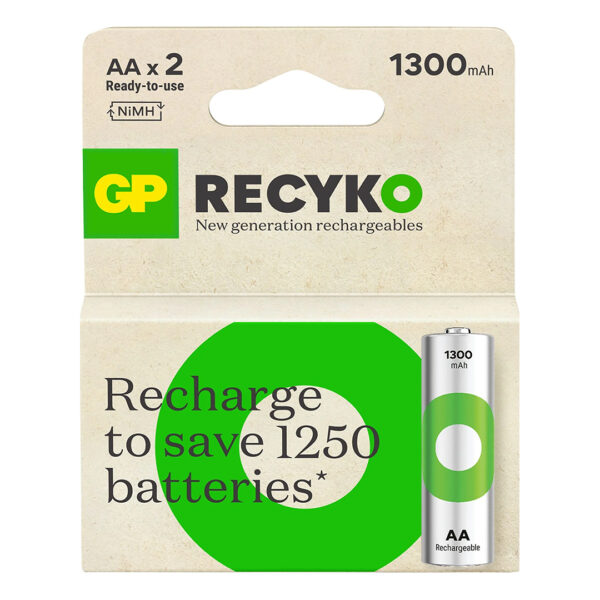 1300 MAH Nİ-MH 1.2 VOLT AA KALEM ŞARJLI PİL 2Lİ PAKET GP130AAHCE-2EB2 (GPRHC132E000) - Görsel 2