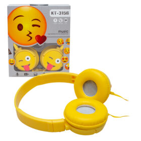 KT-3156 3.5MM JACKLI KABLOLU KULAK ÜSTÜ EMOJİ KULAKLIK