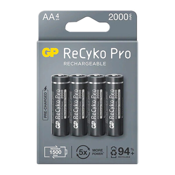 PRO AA 2000 MAH 4LÜ ŞARJLI PİL GP210AAHCB-2EB4 (GPRHC212B309)