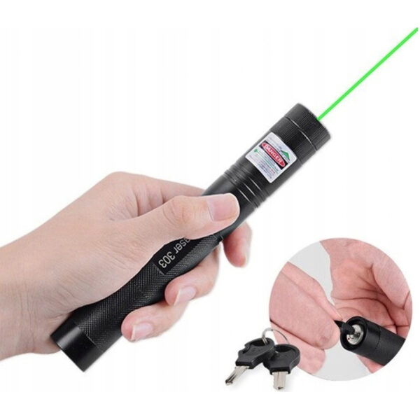 OM-1201 18650 PİLLİ ŞARJLI ANAHTAR EMNİYETLİ YEŞİL LAZER POINTER (50 KM) - Görsel 3
