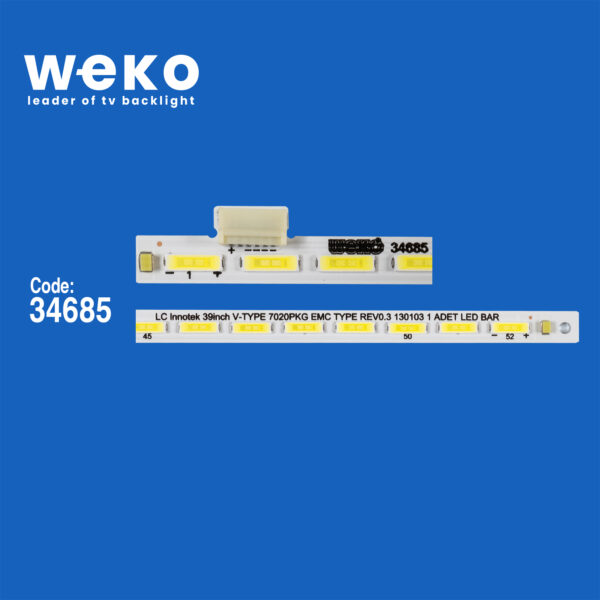 5267 34685X1 LG INNOTEK 39INCH V-TYPE 7020PKG EMC TYPE REV0.3 130103 1 ADET LED BAR (52LED) - Görsel 2