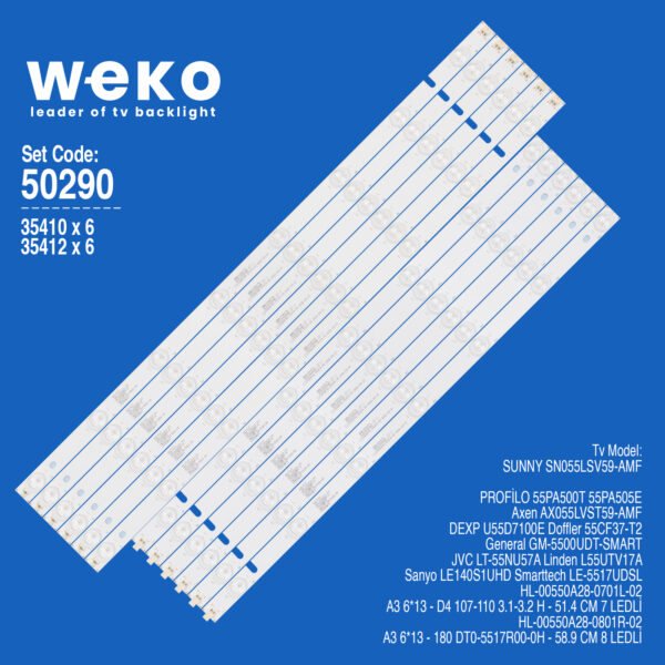 5290 35410X6 35412X6 HL-00550A28 12 ADET LED BAR