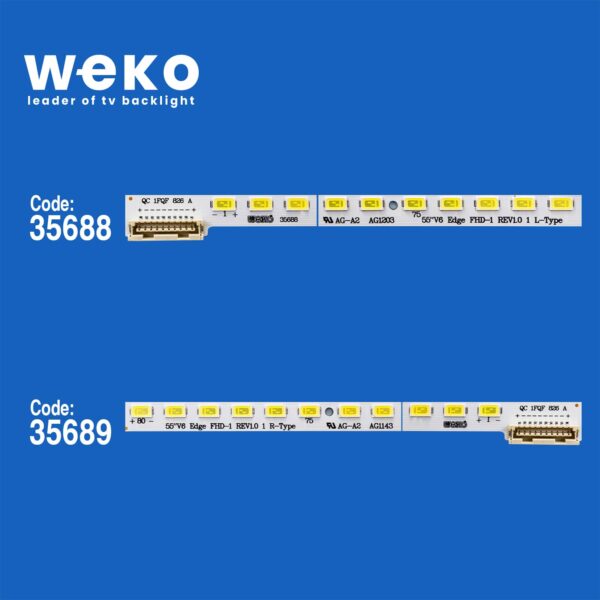 5345 35688X1 35689X1 55 V6 EDGE FHD-1 REV1.0 2 ADET LED BAR (80LED) - Görsel 2