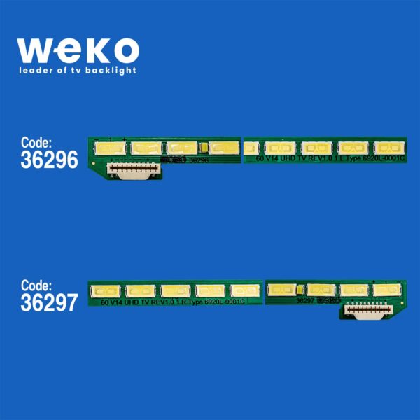 5394 36296X1 36297X1 60 V14 UHD TV REV1.0 2 ADET LED BAR (78LED) - Görsel 2