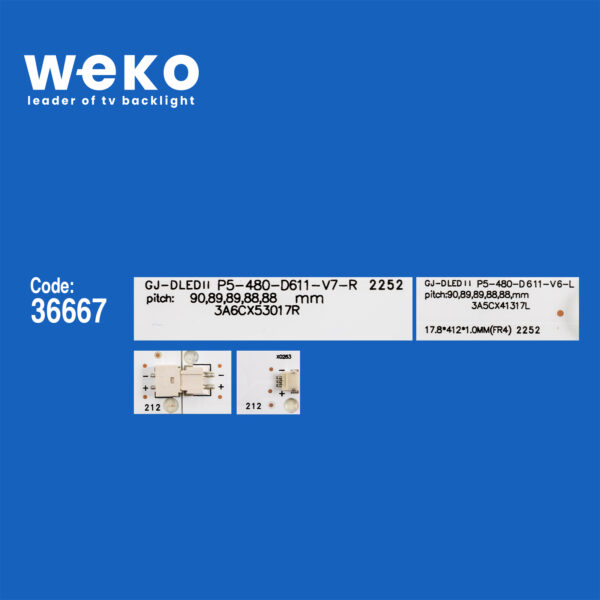 5696 36667X6 EVTLBM480P1101-T-1 6 ADET LED BAR - Görsel 2