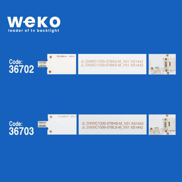 5790 36702X2 36703X1 JL.D490C1330-078AS/HS 3 ADET LED BAR (BÖLÜNMÜŞ 6 ADET) - Görsel 2