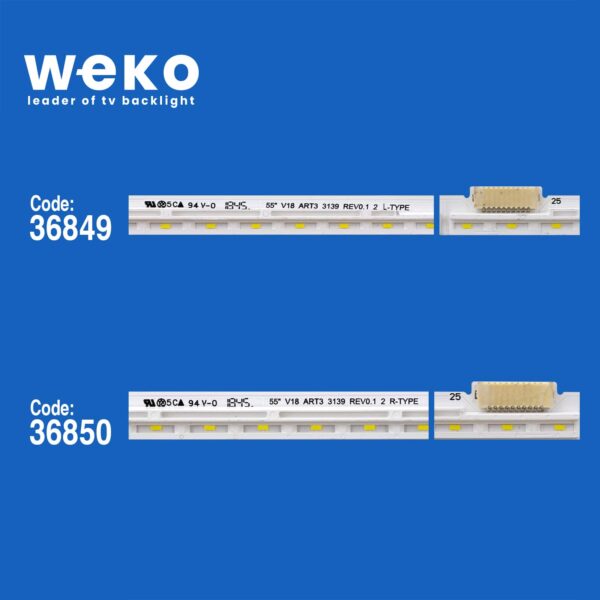 6043 36849X1 36850X1 55 V18 ART3 3138 REV0.1 L/R-TYPE 2 ADET LED BAR (66LED) - Görsel 2