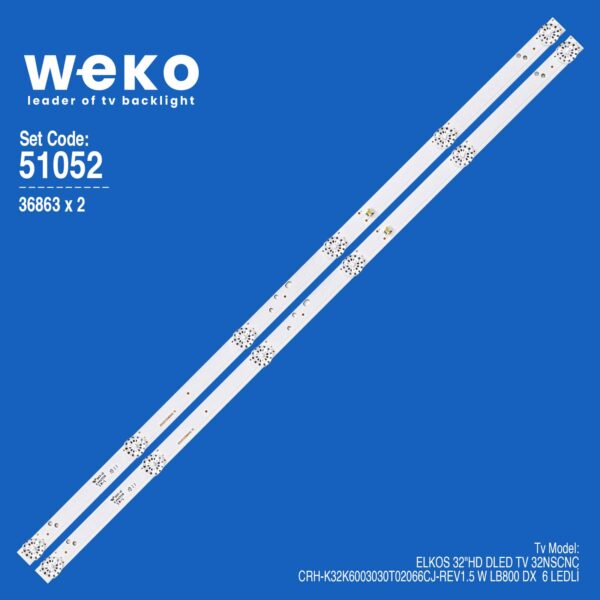 6052 36863X2 CRH-K32K6003030T02066CJ-REV1.5 W LB800 DX  2 ADET LED BAR