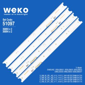 6097 36893X2 36894X2 S_5N9_65_SFL_A52/B52 4 ADET LED BAR (52LED)