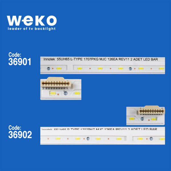 6121 36901X1 36902X1 LG INNOTEK 55UH65 L/R-TYPE 1707PKG MJC 126EA REV11 2 ADET LED BAR (63LED) - Görsel 2