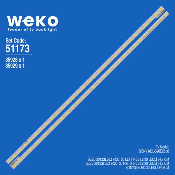 6173 35928X1 35929X1 SLED 2012SLS32 7030  30 LEFT/RIGHT REV1.2  2 ADET LED BAR (30LED)